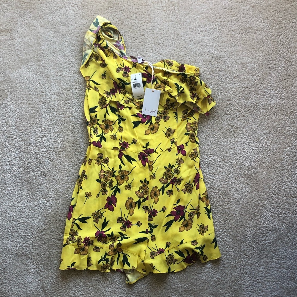 Scripted Floral Romper - Picture 3 of 3